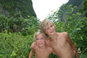 [Boys] A sweet blond boy and his sister in Thailand