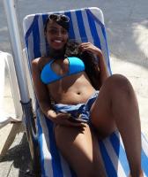 Beautiful Black Teen In Blue Bikini Top **