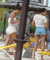 Candid beautiful young ladies on the beach of Martinique
