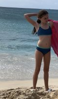 Candid shots of girl on the beach