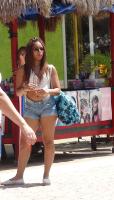 Candid Girl in Jeans shorts