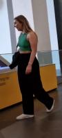 Braless Girl at the Museum - Candid