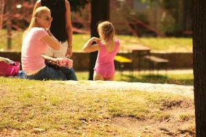 little girl changing in a park (voyeur, candid)