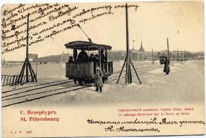 Искренне любящий Вас ученик, 1904 год - фотография - трамвайное сообщение по льду Невы
