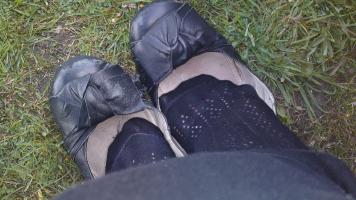 Stepdaughter feet, well worn flats, nylons, socks, tights