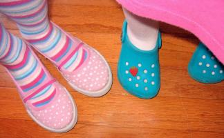 Little girls wearing socks and tights 5