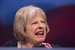 Theresa May Grimaces