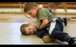 Little boys wrestling (screenshots)