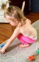 Toddler girls in diapers